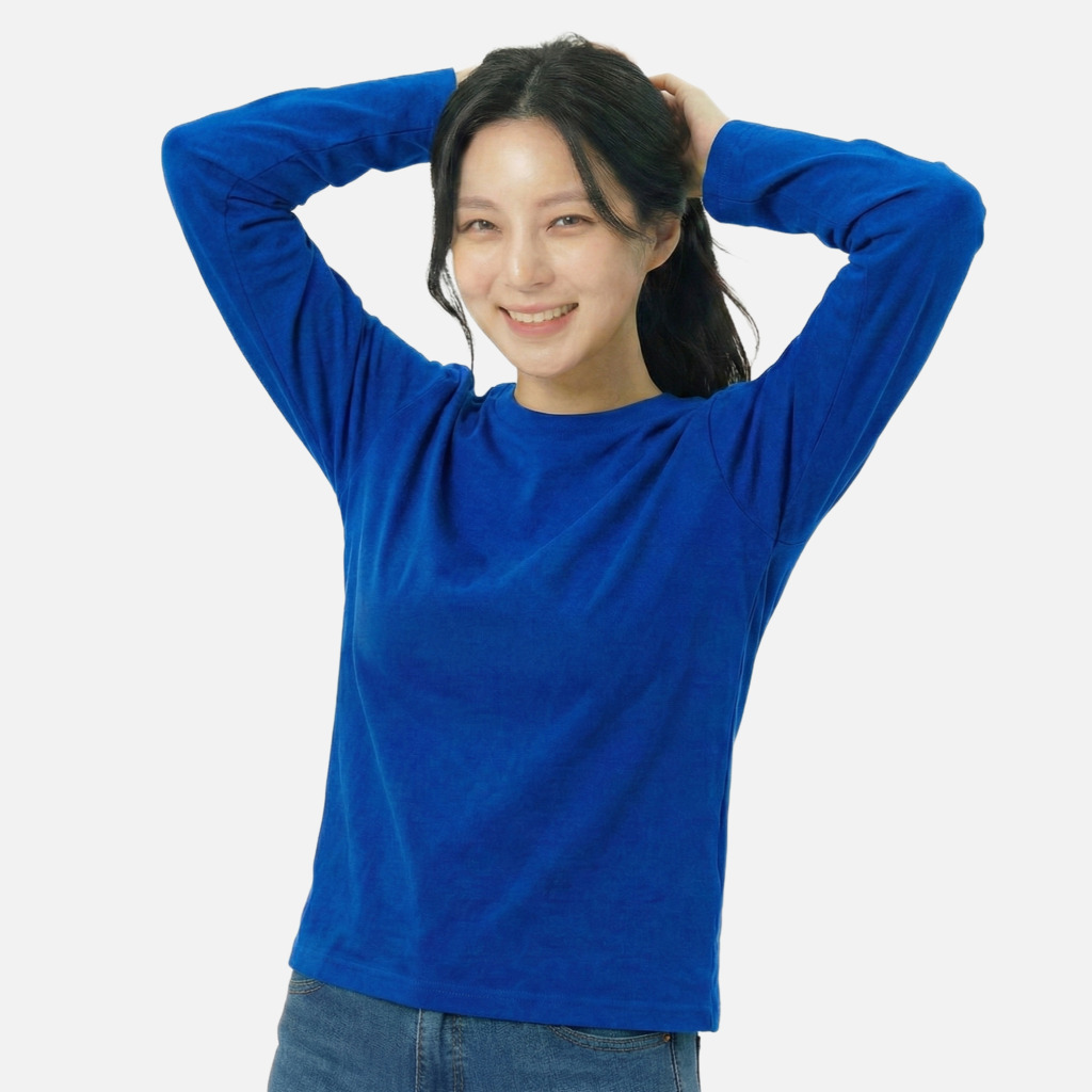 [긴팔 17수] 면 100% 커스텀 티셔츠, 사계절 내내 탄탄한 핏과 편안함 (8가지 색상)