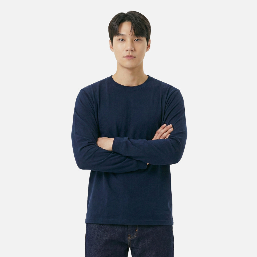 [긴팔 14수] 면 100% 헤비 커스텀 티셔츠 (시보리), 압도적인 두께감과 탄탄한 핏 (6가지 색상)