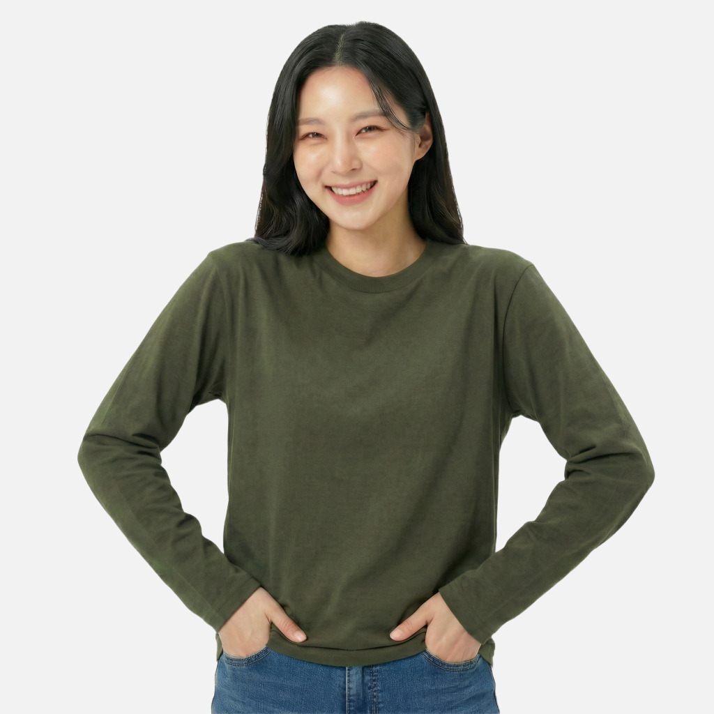 [긴팔 17수] 면 100% 커스텀 티셔츠, 사계절 내내 탄탄한 핏과 편안함 (8가지 색상)