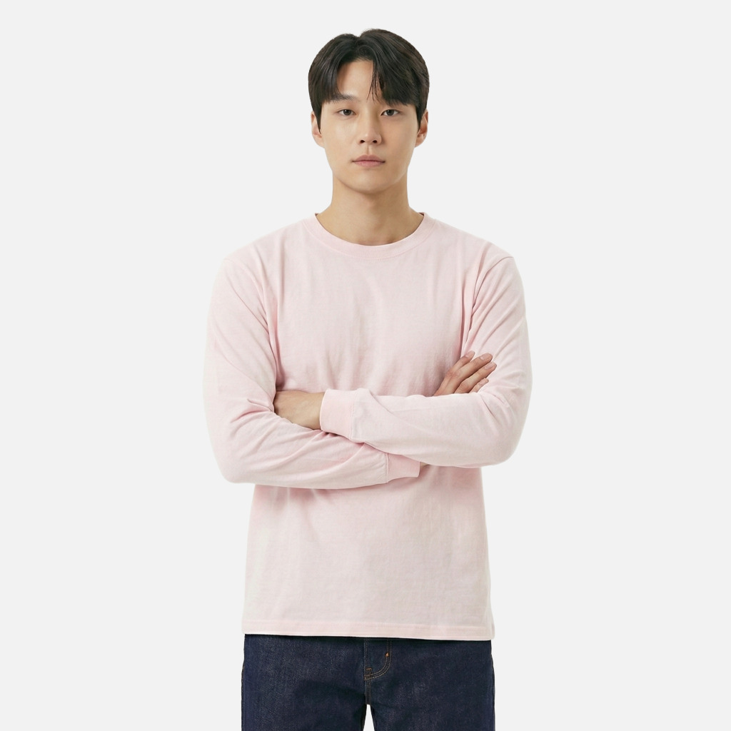[긴팔 14수] 면 100% 헤비 커스텀 티셔츠 (시보리), 압도적인 두께감과 탄탄한 핏 (6가지 색상)
