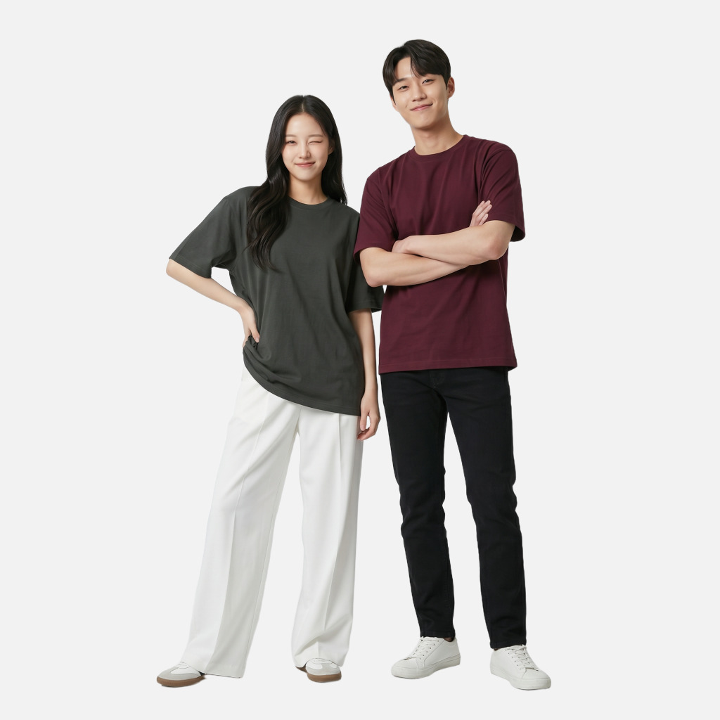 [반팔 17수] 면 100% 커스텀 티셔츠, 기분 좋은 착용감과 탄탄한 핏