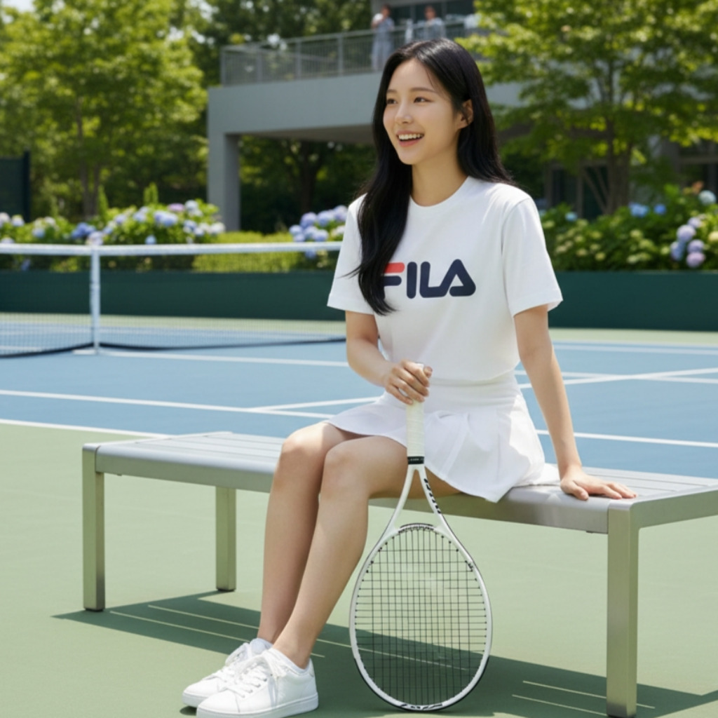 [기능성 반팔] 휠라 베이직 반팔 티셔츠 (화이트)